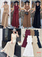 Casual Pleated Long Skirts With Vest Sets